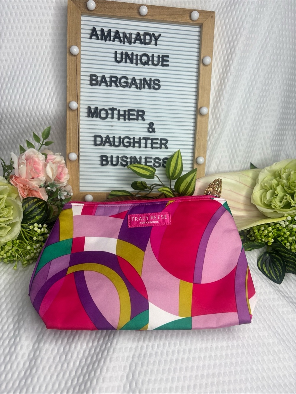 Clinique Tracy Reese Color Purple Circles Mod Art Cosmetic Travel Makeup Bag C41